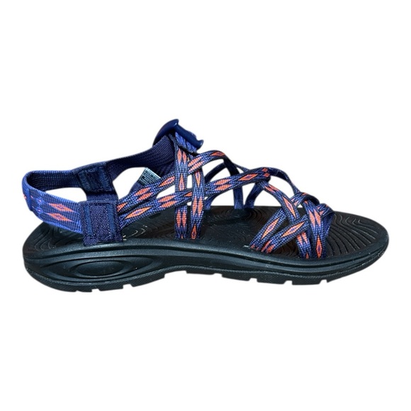 CHACO Zvolv X2 Volcanic Blue Sandal sz 8 Polyester Double Strap Toe Loop J105982 - Picture 3 of 7
